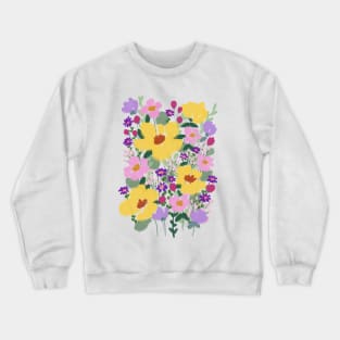 Abstract Wild Flowers Illustration Crewneck Sweatshirt